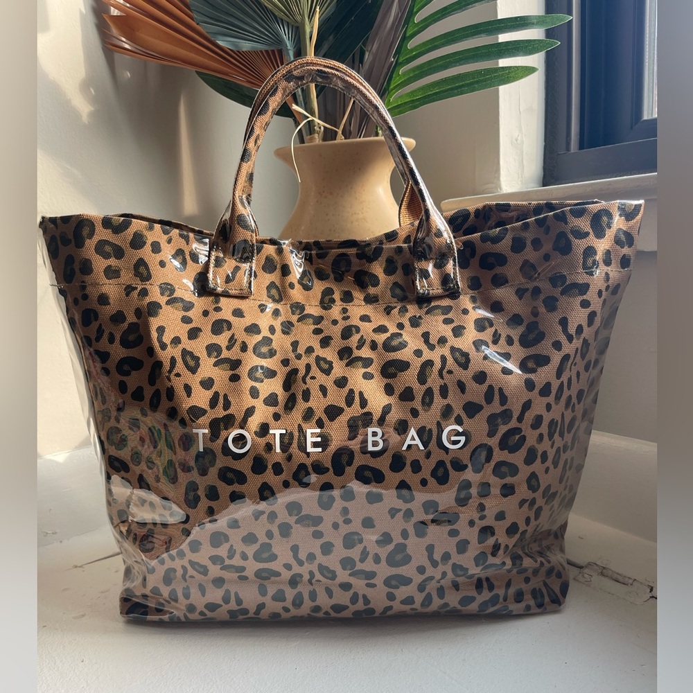 Leopard Print Tote Bag - Brown